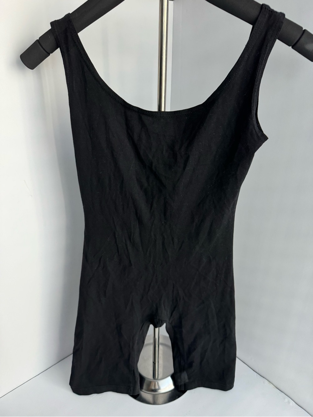 T.B Studio Black Sleeveless Romper Bodysuit Shorts One Piece Stretch Basic